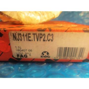 FAG NJ311-E-TVP2-C3, NJ311E, Single Row Cylindrical Roller Bearing (=2 SKF, NSK)