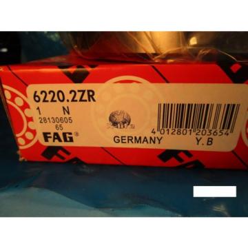 Fag 6220-2ZR Single Row Ball Bearing(=2 SKF 2Z, NSK ZZ,NTN,Timken/Fafnir 220KDD)