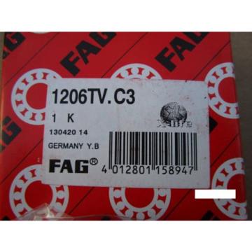 Fag 1206-TV-C3 Double Row Self-Aligning Bearing (=2 SKF, NSK ,SNR,KOYO, MRC)