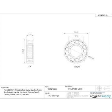 FAG NTN JAPAN BEARING FAG NU205E-TVP2-C3 Cylindrical Roller Bearing, Single Row, Straight