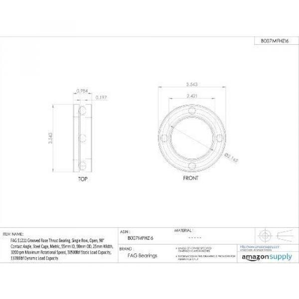 FAG NTN JAPAN BEARING FAG 51211 Grooved Race Thrust Bearing, Single Row, Open, 90° #5 image